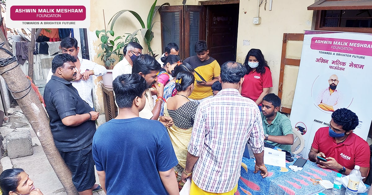 AMM Foundation conducted E-Shram Drive at Vimochit Society, Kurla