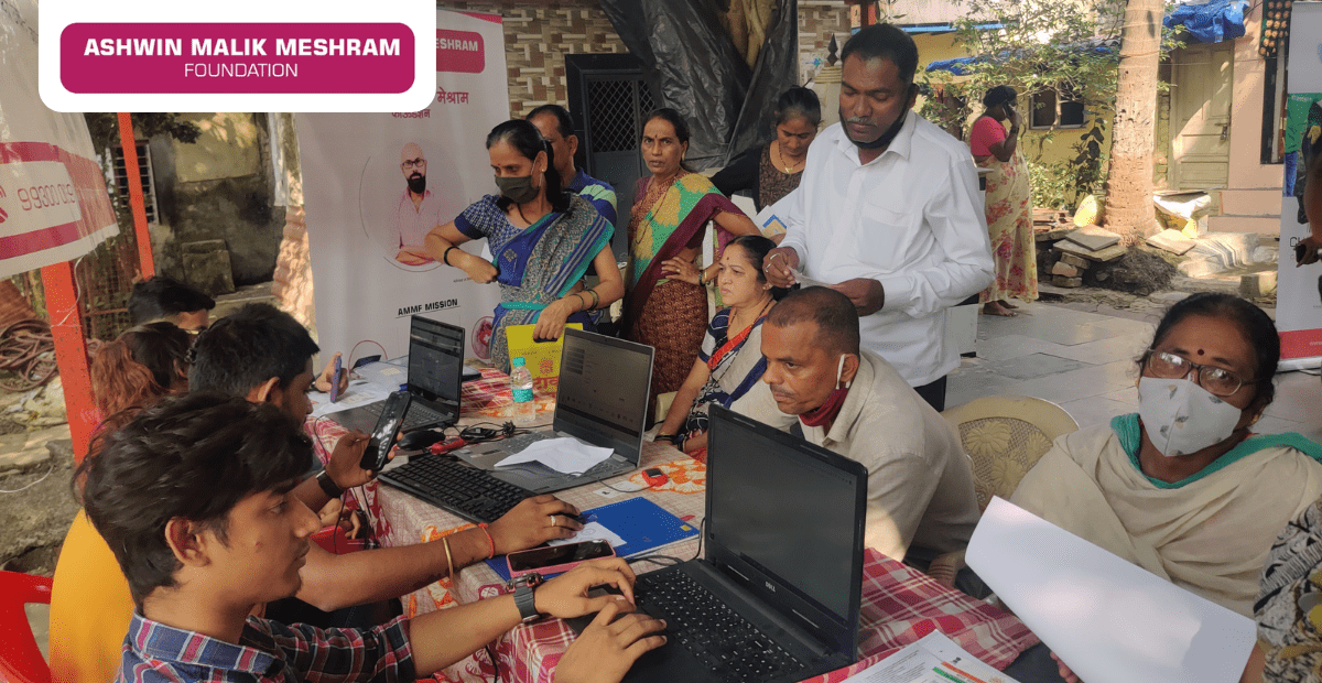 AMM Foundation conducted an E-Shram Drive at Sable Nagar, Kurla.