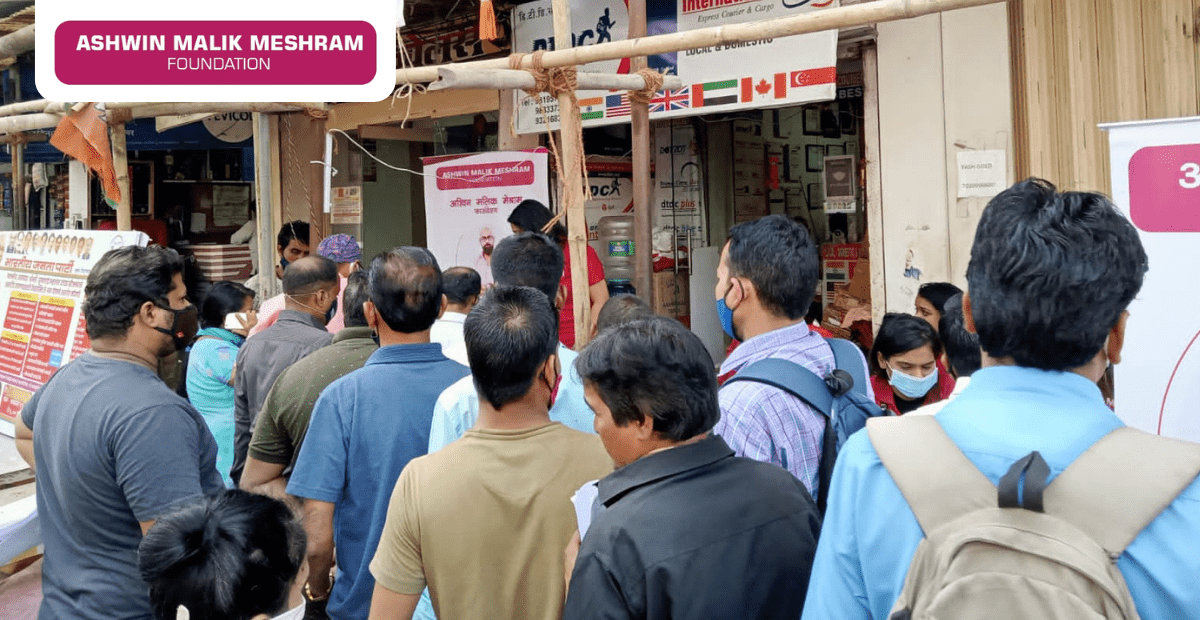 Ashwin Malik Meshram Foundation conducted an E-Shram Yojana Camp at Chunabhatti.