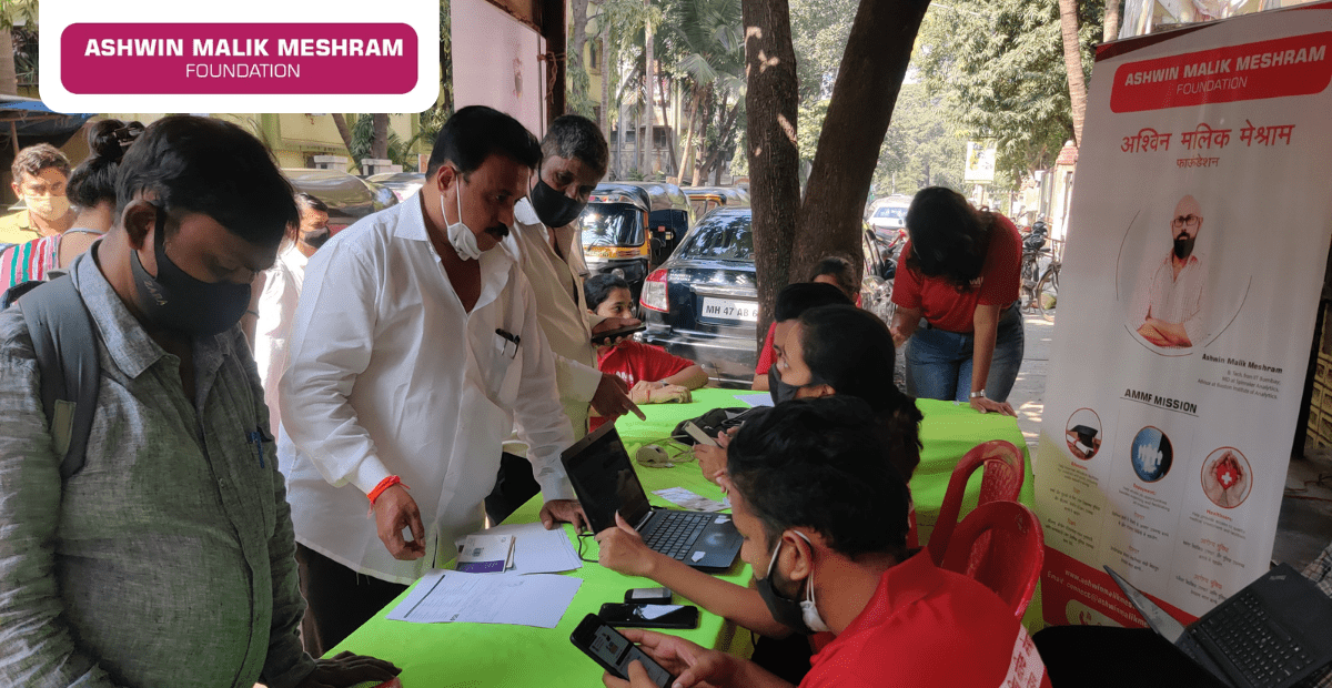 AMM Foundation organised an E-Shram Yojana camp at Kamgar Nagar, Kurla.