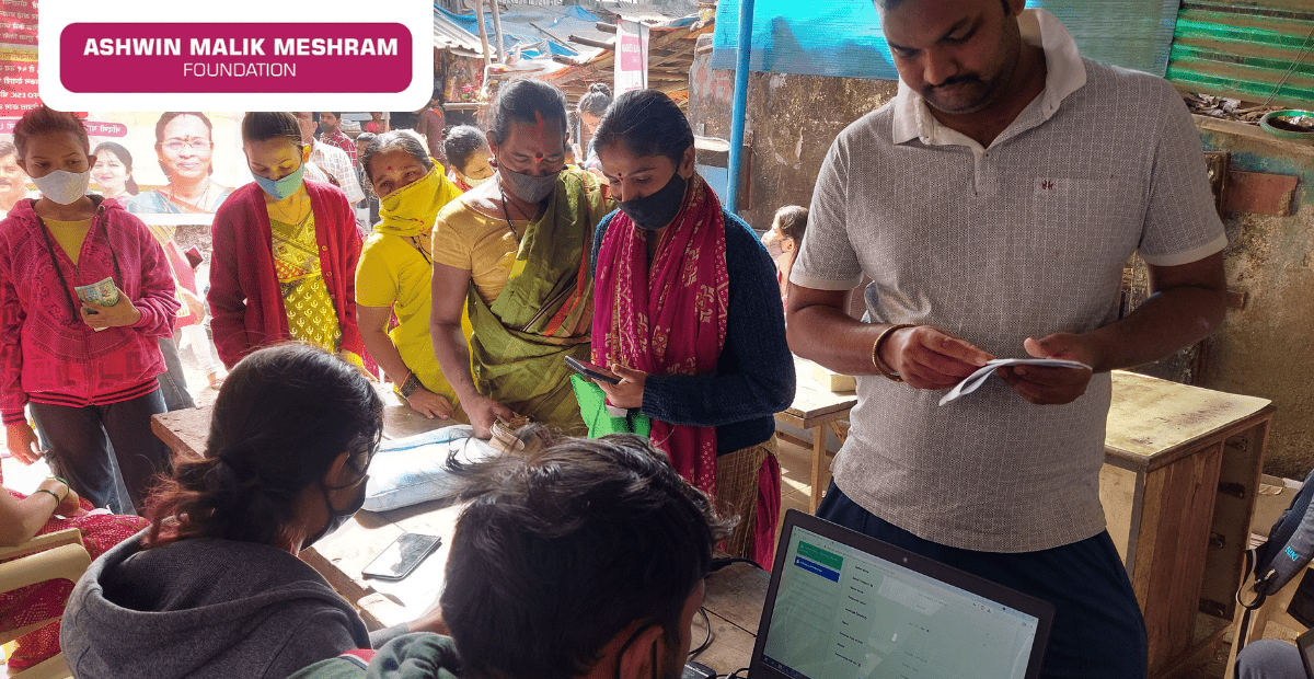 AMM Foundation conducted an E-Shram Yojana Drive at Sable Nagar, Kurla.