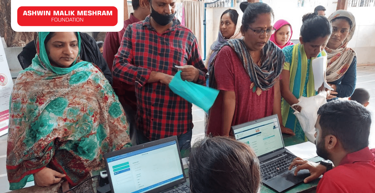E-shram Yojna Camp Conducted at Takshshila Nagar, Kurla by AMM Foundation in association with Shrikant Bhise.