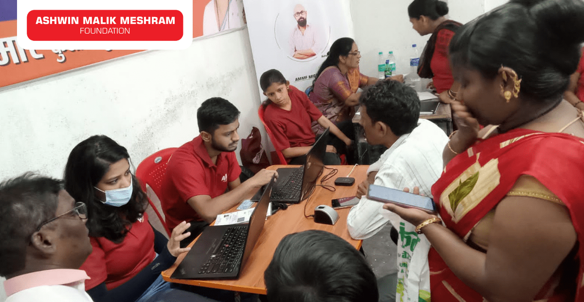 AMM Foundation Conducted a Ayushman Bharat Health Card Camp along with an E- Shram Yojana Camp at Rahul Nagar No. 2, Chunabhatti.