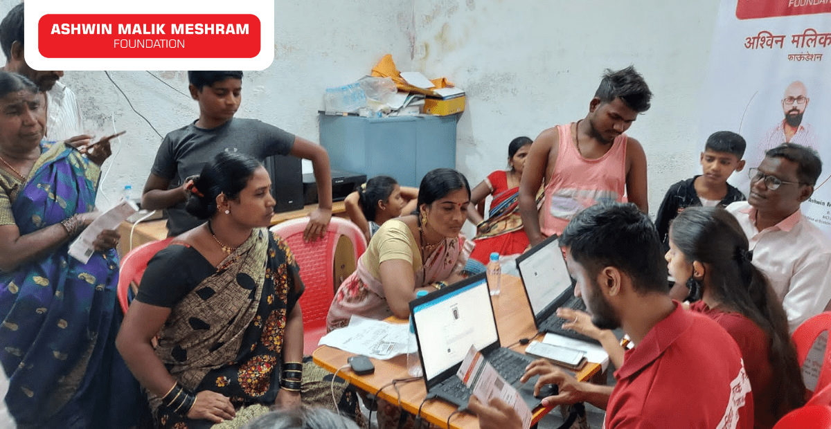 AMM Foundation Conducted a Ayushman Bharat Health Card Camp along with an E- Shram Yojana Camp at Rahul Nagar No. 2, Chunabhatti.