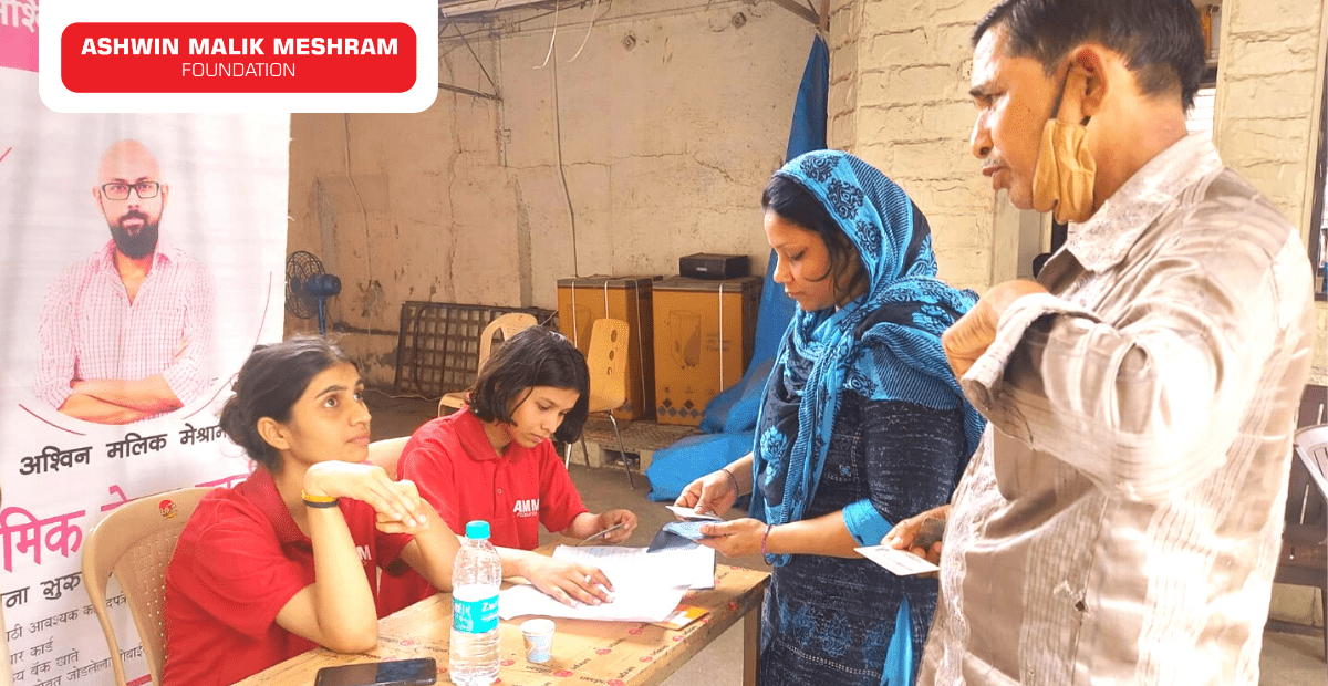 E-Shram Yojna Camp Conducted at Goregaon, East by AMM Foundation in association with Capt. Rakesh Coelho and Hemang Jangla