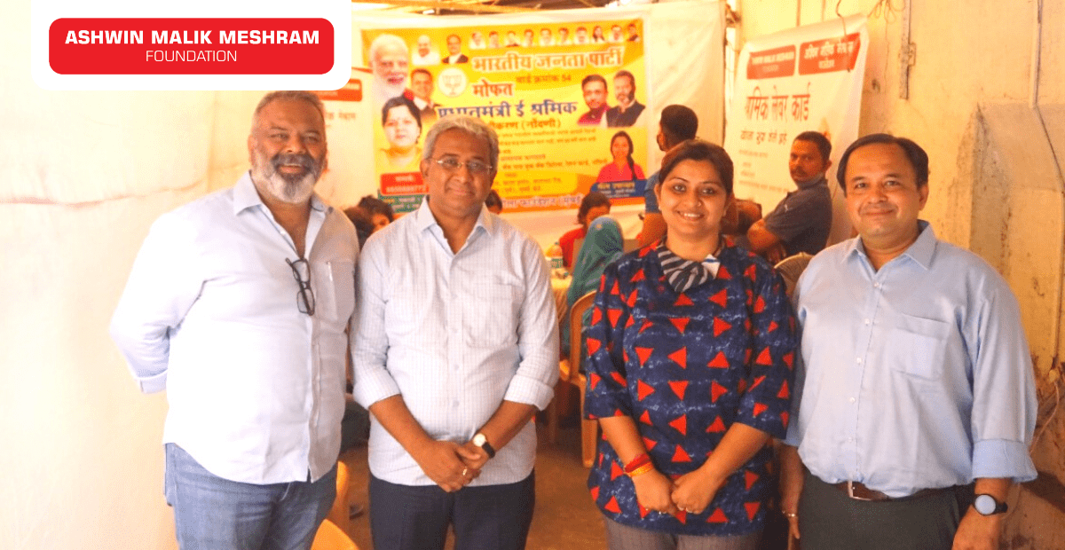 E-Shram Yojna Camp Conducted at Goregaon, East by AMM Foundation in association with Capt. Rakesh Coelho and Hemang Jangla