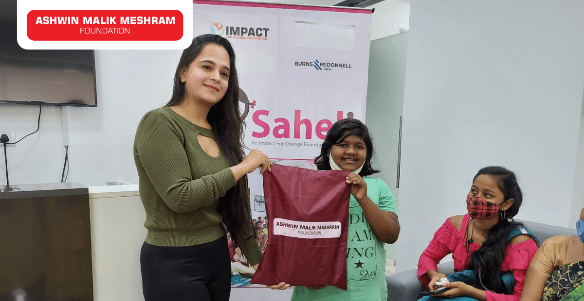 Ashwin Malik Meshram Foundation conducted a seminar on “Menstruation Hygiene Awareness” for teenager girls at their Kurla office.