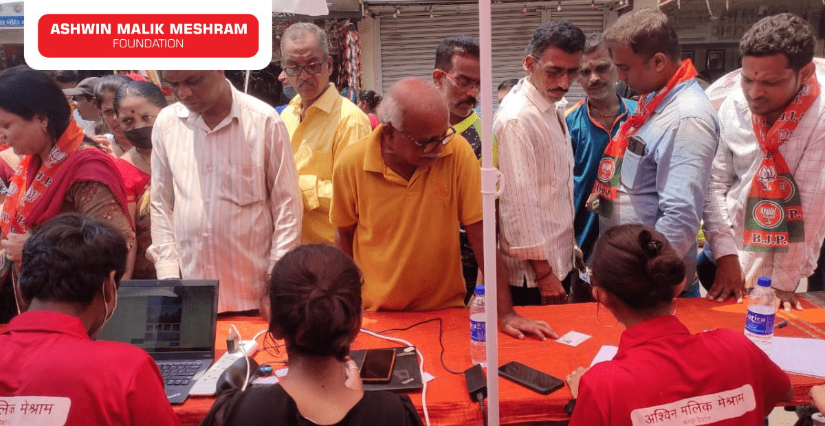 On the occasion of  BJP Seva Saptah, Ashwin Malik Meshram Foundation conducted an Ayushman Bharat Health ID Camp at Takia Ward, Kurla West.
