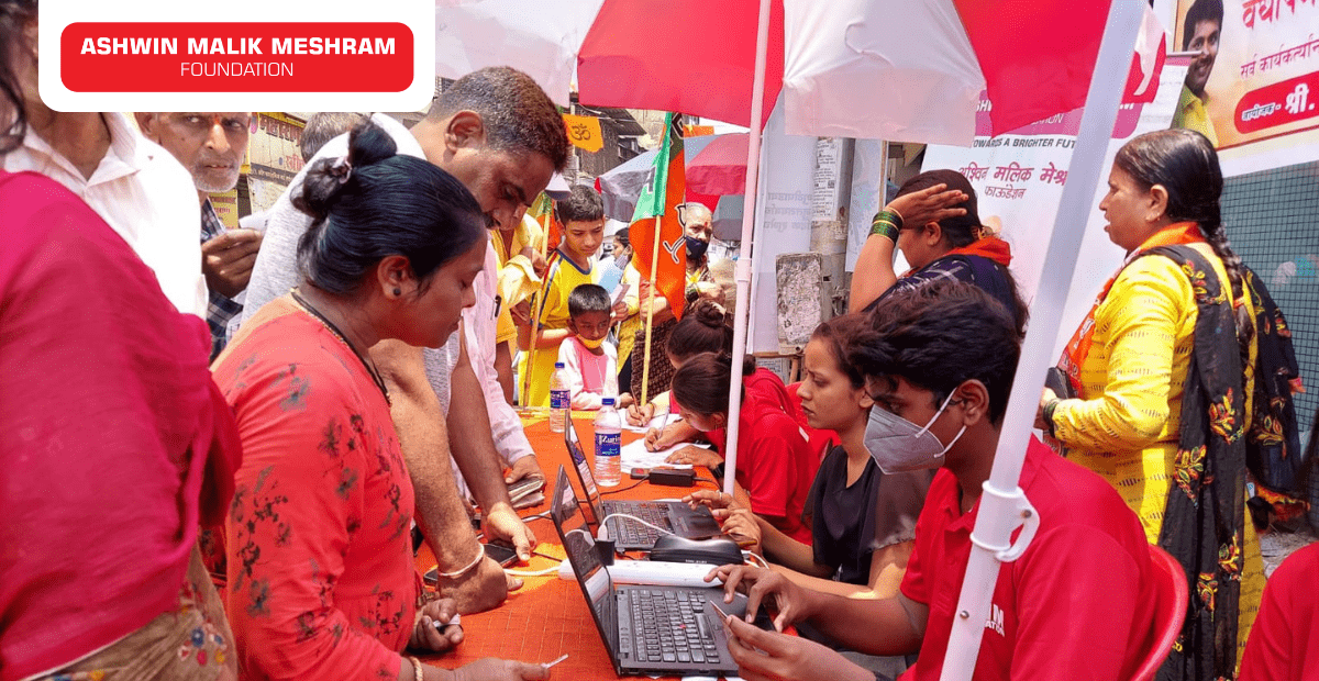 On the occasion of  BJP Seva Saptah, Ashwin Malik Meshram Foundation conducted an Ayushman Bharat Health ID Camp at Takia Ward, Kurla West.