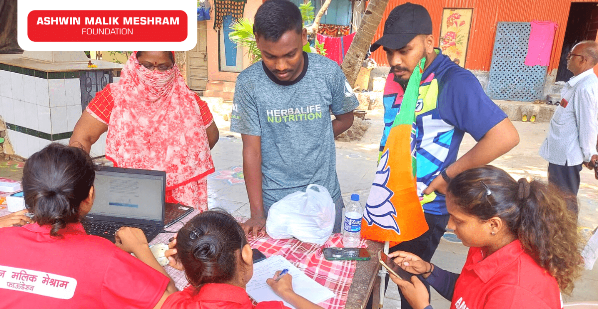 AMM Foundation conducted an Ayushman Bharat Health Card Camp at Aagri Samaj, Nehru Nagar, Kurla.