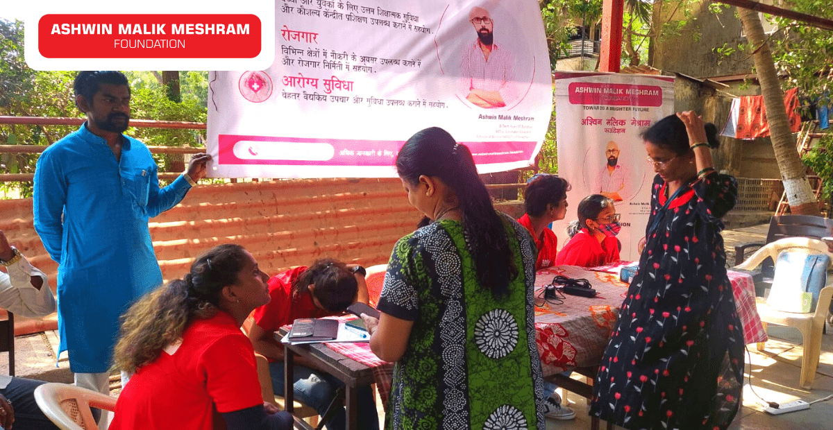 AMM Foundation conducted an Ayushman Bharat Health Card Camp at Aagri Samaj, Nehru Nagar, Kurla.