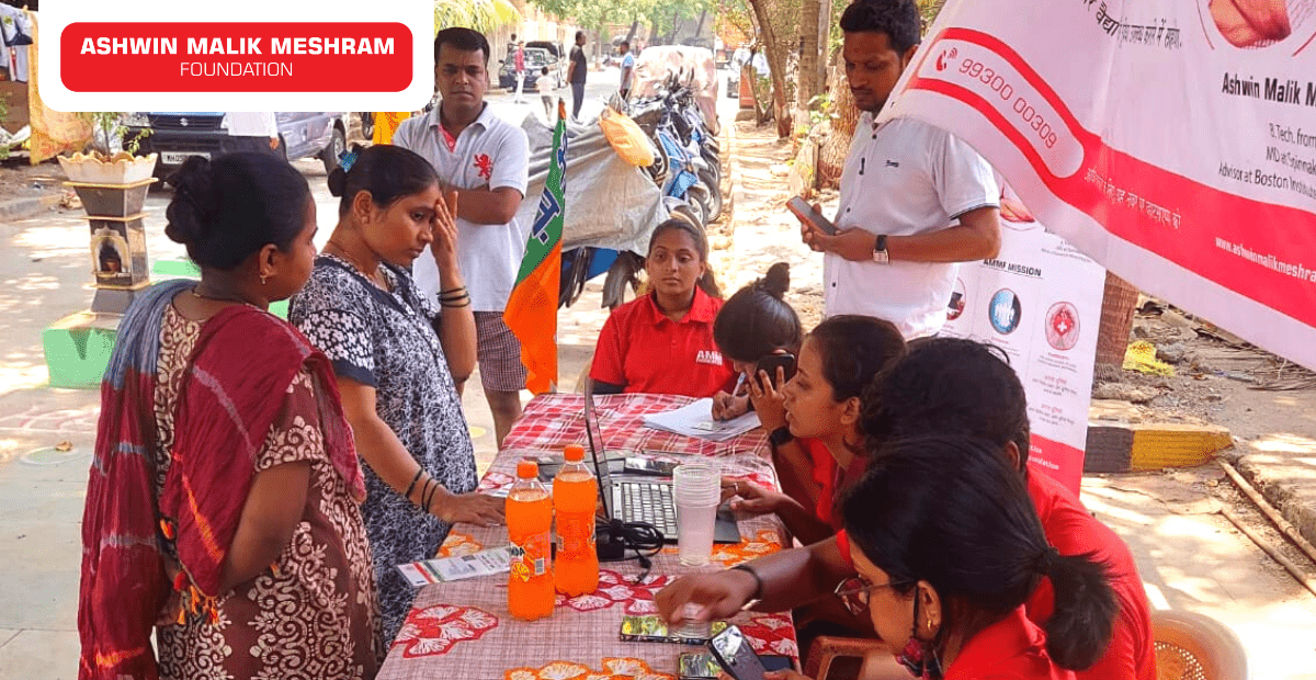 AMM Foundation conducted an Ayushman Bharat Health Card Camp at Aagri Samaj, Nehru Nagar, Kurla.