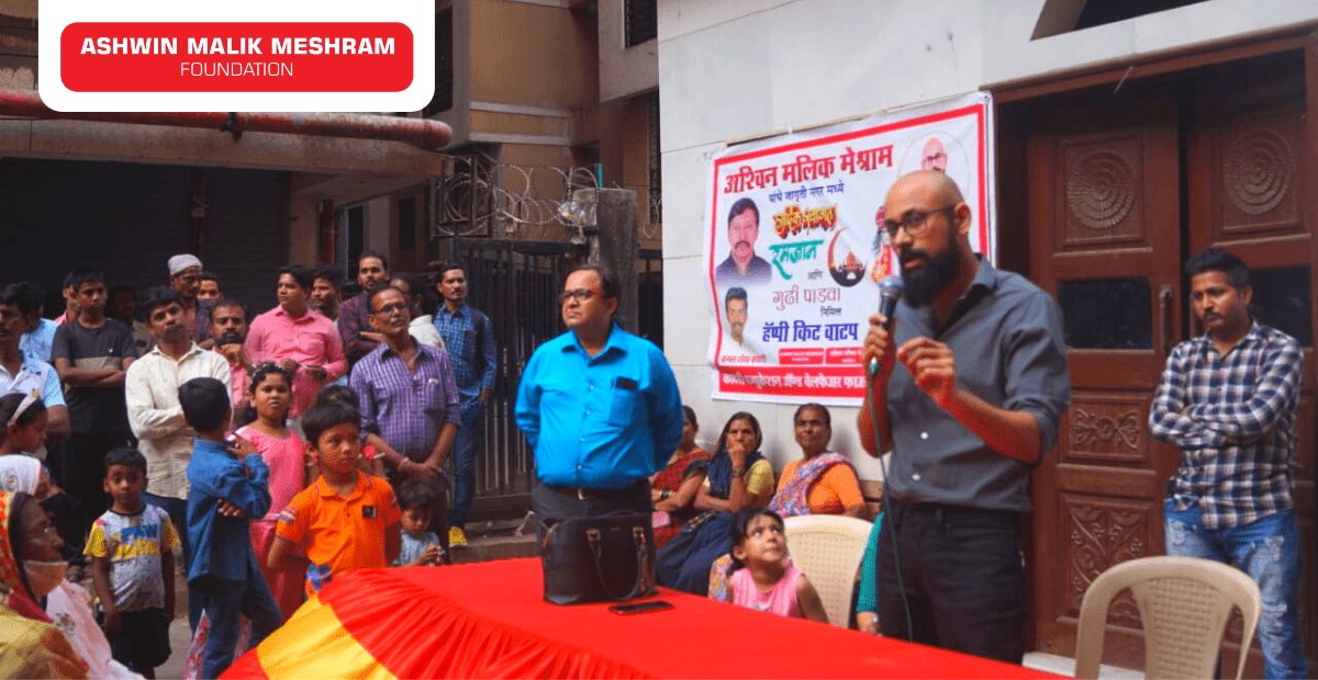 AMM Foundation distributed 400+ Festival Happiness Kits to underprivileged people of Jagruti Nagar, Kurla.