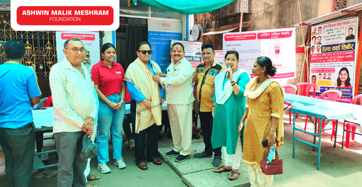 AMM Foundation Organised an Ayushman Bharat Health Card Camp at Mahalaxmi for people of all age groups.