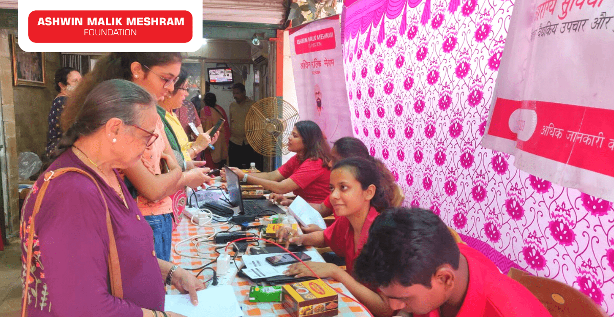 200+ beneficiaries registered in the Ayushman Health Card Camp conducted by AMM Foundation at Mulund.
