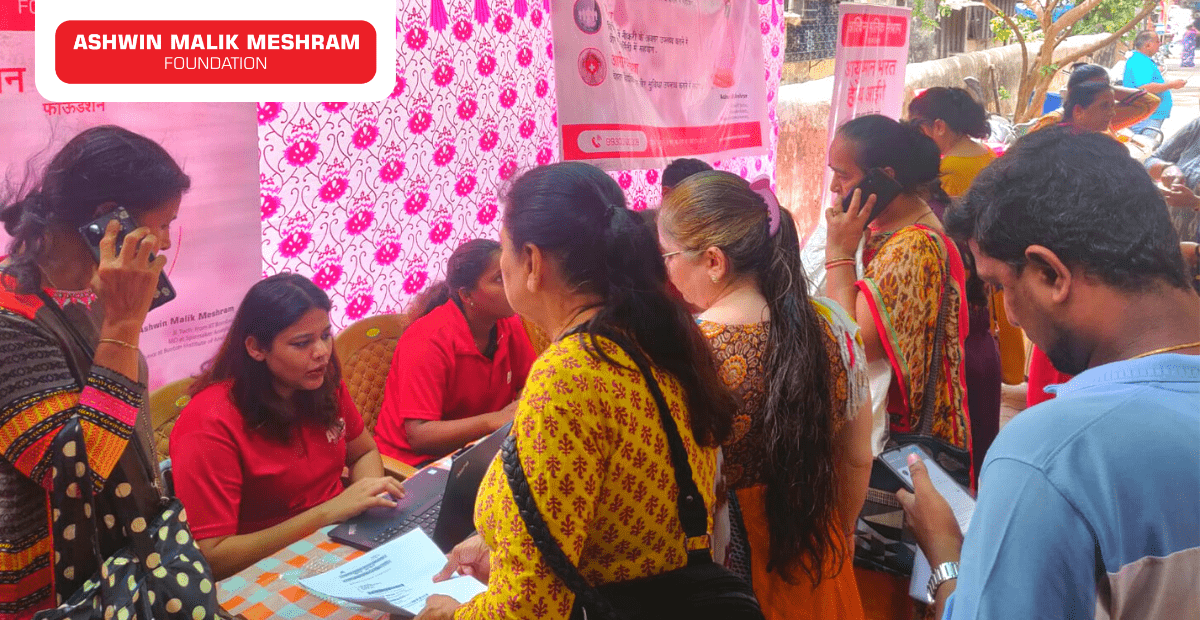 200+ beneficiaries registered in the Ayushman Health Card Camp conducted by AMM Foundation at Mulund.