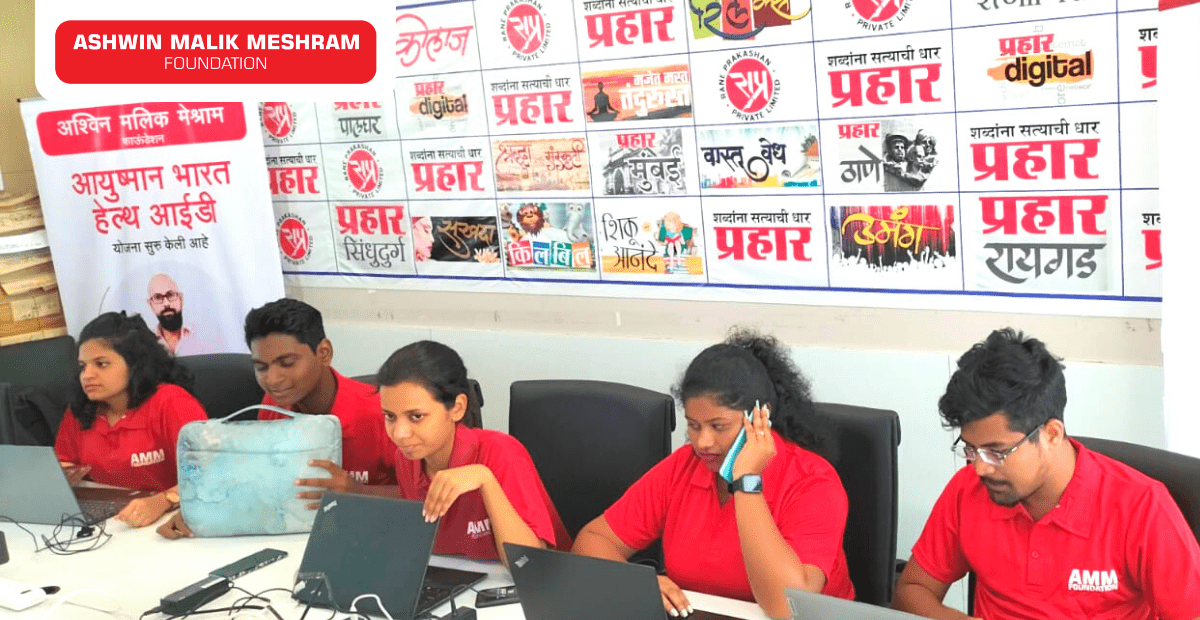 At Prahaar Live's Bandra office, Ashwin Malik Meshram Foundation organised an Ayushman Bharat Health Card Camp for all journalists and staff.