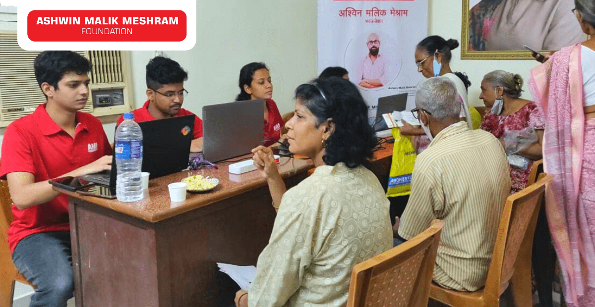 On the occasion of Buddha Purnima, AMM Foundation organised an Ayushman Bharat Health Card Camp for people of all age groups at Kalina.