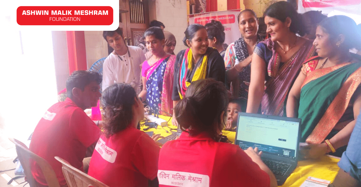 Ayushman Bharat Health Card Camp conducted by AMM Foundation at Sai Baba Mandir, Goregaon (East).