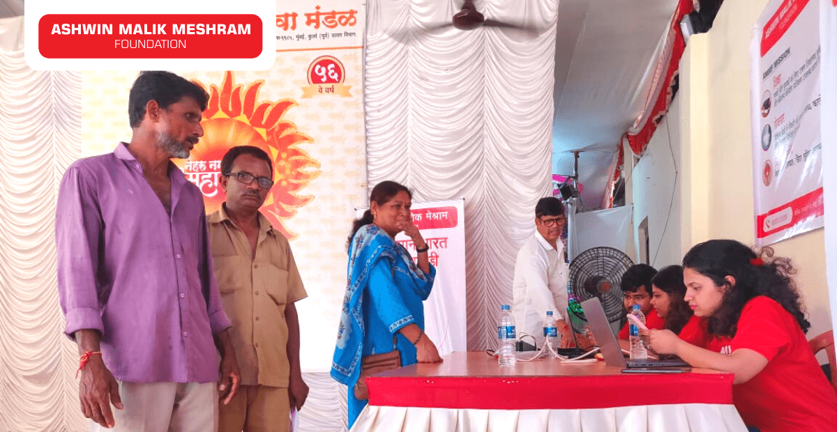 During the auspicious Ganesh Mahotsav, Ashwin Malik Meshram Foundation conducted an Ayushman Bharat Health Card Camp at Nehru Nagar Sarvajanik Sri Seva Mandal.