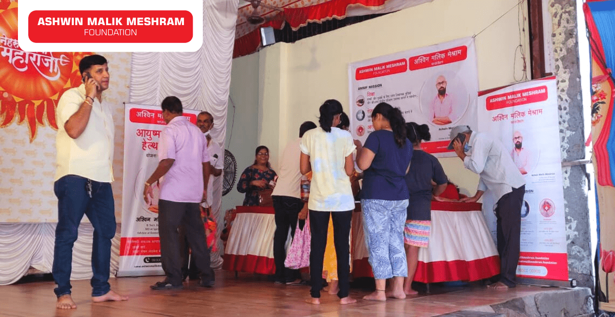 During the auspicious Ganesh Mahotsav, Ashwin Malik Meshram Foundation conducted an Ayushman Bharat Health Card Camp at Nehru Nagar Sarvajanik Sri Seva Mandal.