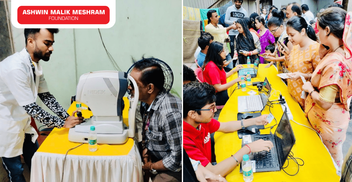 Free Eye Check-up Camp along with Ayushman Bharat Health ID Camp conducted at Santacruz by AMM Foundation.