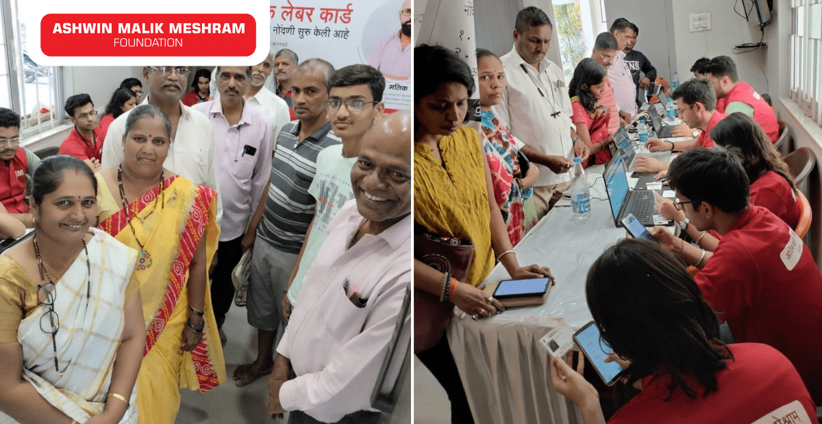 E-SHRAM YOJNA DRIVE CONDUCTED FOR UNORGANISED SECTOR WORKERS AT GOREGAON IN ASSOCIATION WITH MR. SUBHASH DESAI.