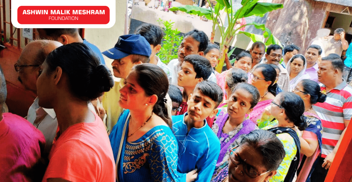 500+ Beneficiaries registered in the Eye Checkup Camp along with ABHA Card Camp Conducted by AMM Foundation at Marol Pipeline, Andheri East.