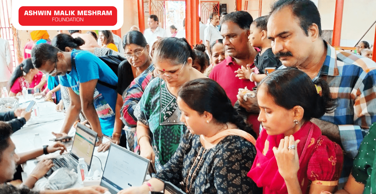 Mega Eye Check-Up Camp along with Ayushman Bharat Health Card Camp Conducted by Meshram Foundation.