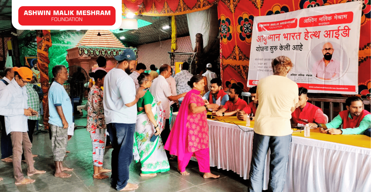Free Eye Check-up camp along with Ayushman Bharat Health ID Camp Conducted at Lower Parel Math by Meshram Foundation.