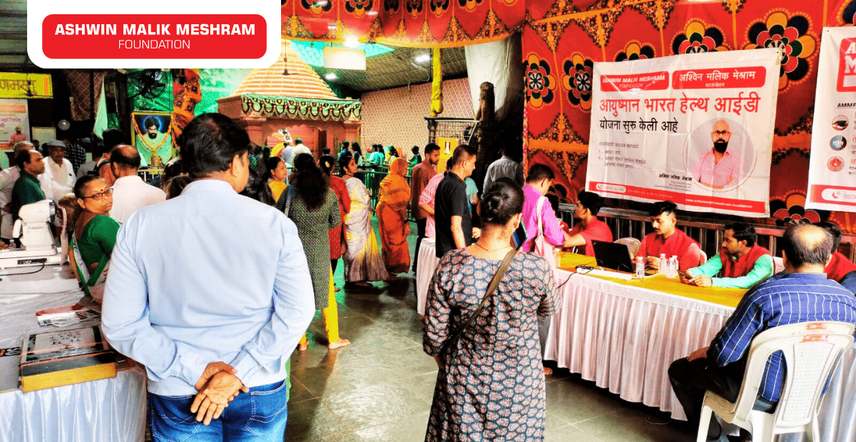 Free Eye Check-up camp along with Ayushman Bharat Health ID Camp Conducted at Lower Parel Math by Meshram Foundation.
