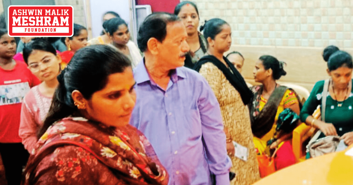 Ayushman Bharat Yojana and Majhi Ladki Bahin Yojana camp conducted by Meshram Foundation.