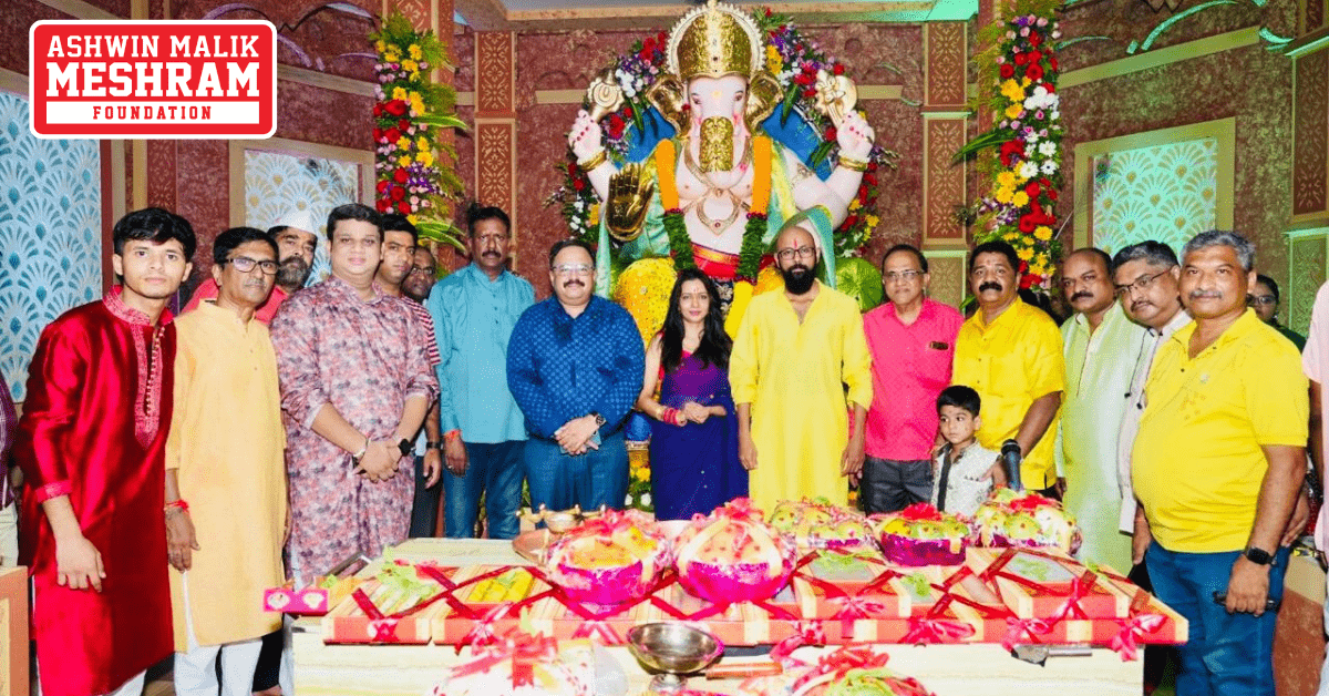 On the occasion of Ganesh Chaturthi, the Pran Pratishtha of Maharaja Ganaraya of Nehru Nagar, Kurla was performed by the auspicious hands of our Chairman, Ashwin Malik Meshram.