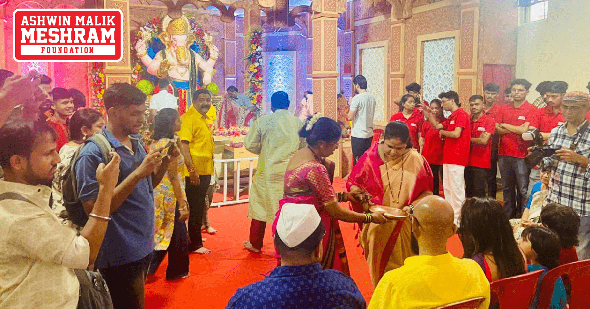 On the occasion of Ganesh Chaturthi, the Pran Pratishtha of Maharaja Ganaraya of Nehru Nagar, Kurla was performed by the auspicious hands of our Chairman, Ashwin Malik Meshram.