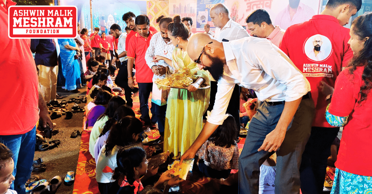 Ashwin Malik Meshram Foundation organised a grand “Kanya Pujan” on Navmi during Navratri Festival at Kamgar Nagar, Kurla.