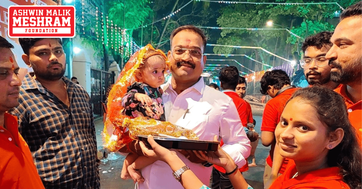 Ashwin Malik Meshram Foundation organised a grand “Kanya Pujan” on Navmi during Navratri Festival at Kamgar Nagar, Kurla.