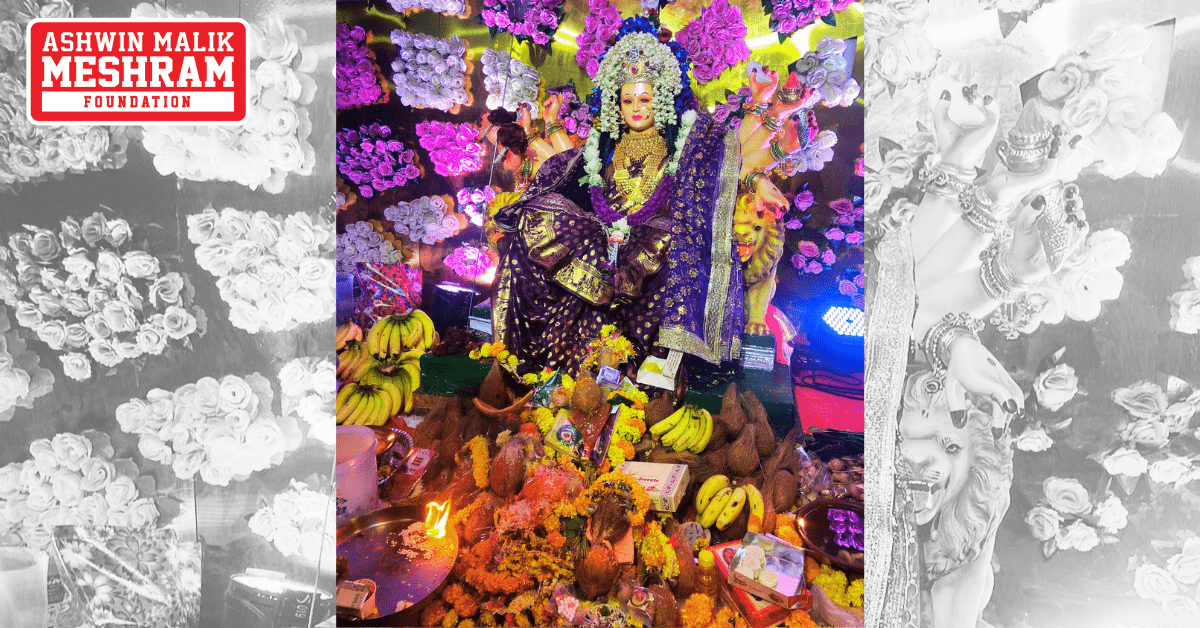 Meshram Foundation supported "Super Star Mitra Mandal" – Chunabhatti for Navratri Festival.